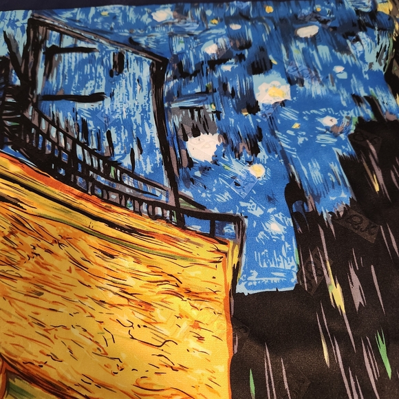 Van Gogh Cafe Terrace Silk Scarf - Picture 3 of 8